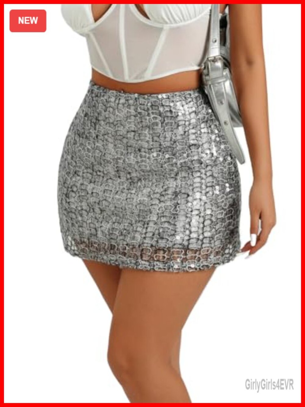 Women's High Waist Sequin Mini Skirt Sparkly Glitter Club Party Wear